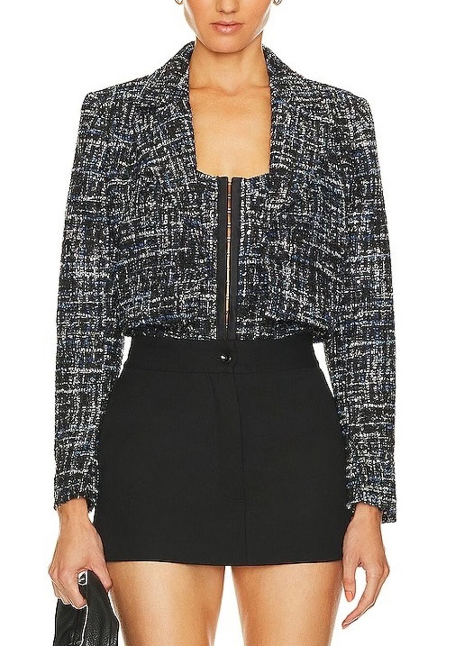 Cami Nyc Cropped Navy Ash Jacket Size M